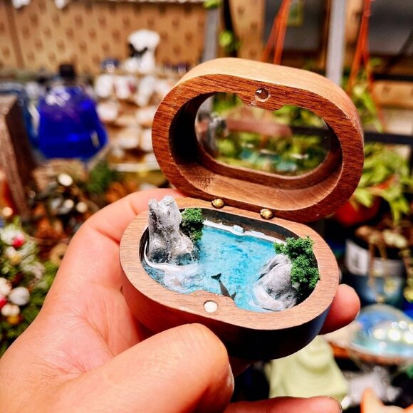 Other - Handmade Miniature landscape Model Special Proposal Ring box -Northern islands